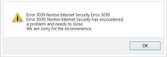 norton security error 3019 1