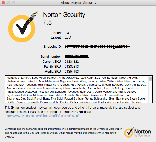 Norton 9012 series code list