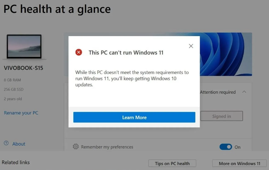Device Compatible with Windows 11