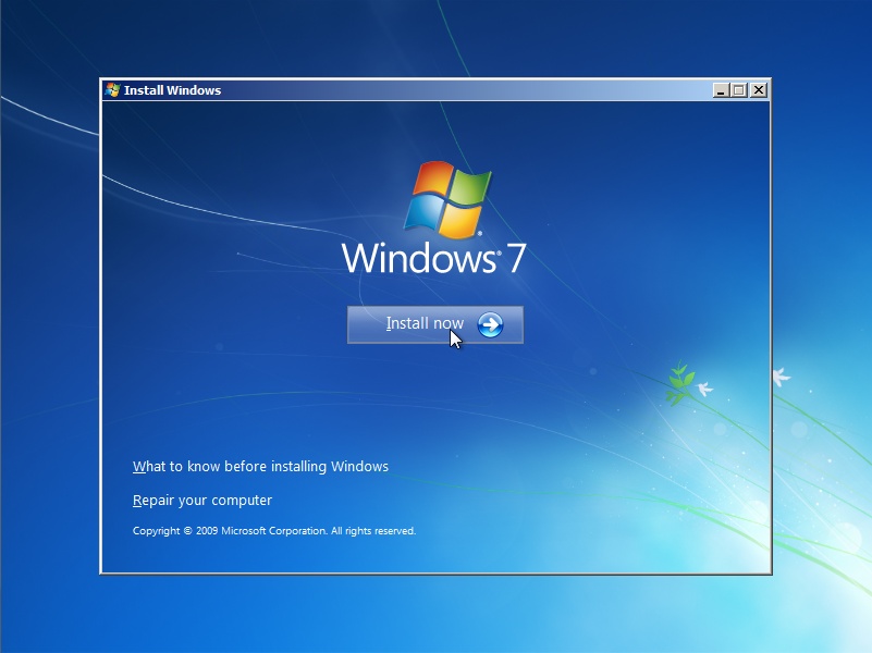 Get Windows 7 Installed
