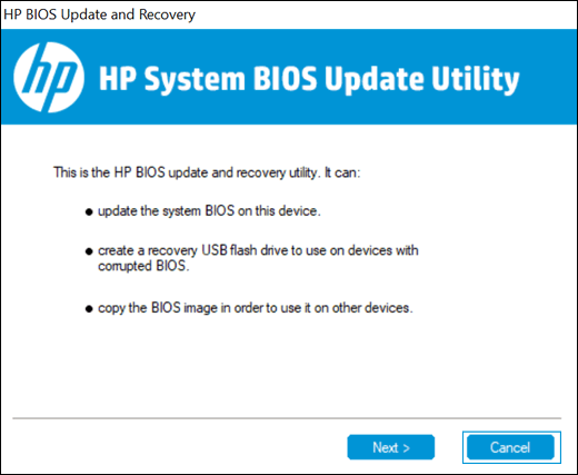 Use HP's emergency BIOS Recovery Feature