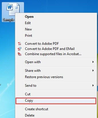 Copy and Paste in Windows