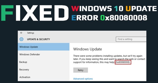 Feature Update to Windows 10, Version 1903 - Error 0x80080008