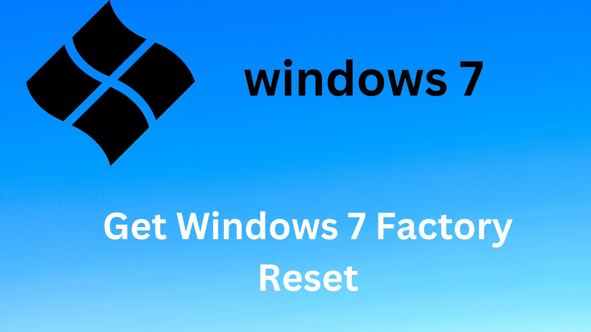 Get Windows 7 Factory Reset