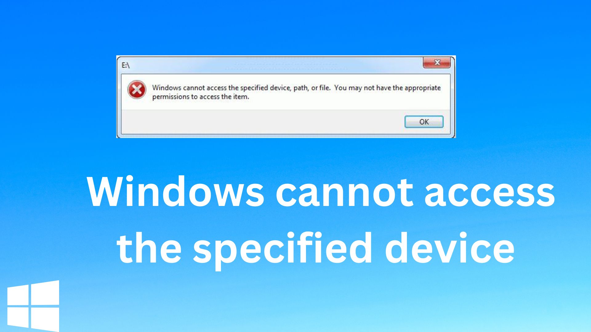 Windows cannot access the specified device