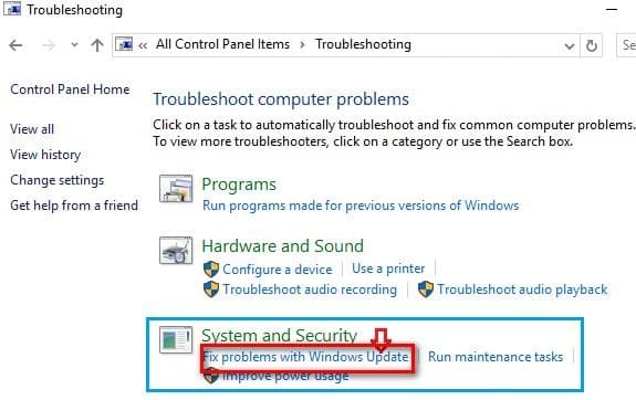 Troubleshoot Windows Update