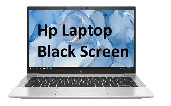 hp laptop screen black