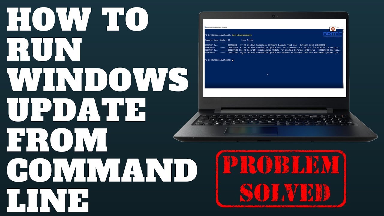 run windows update command line