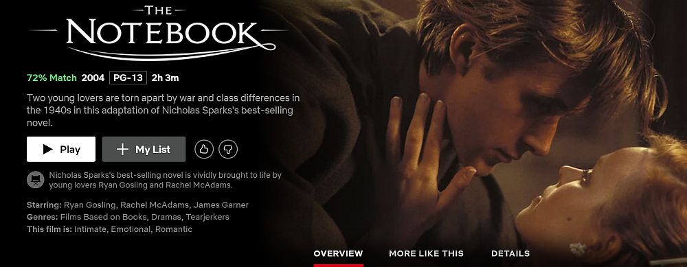 is the notebook on netflix