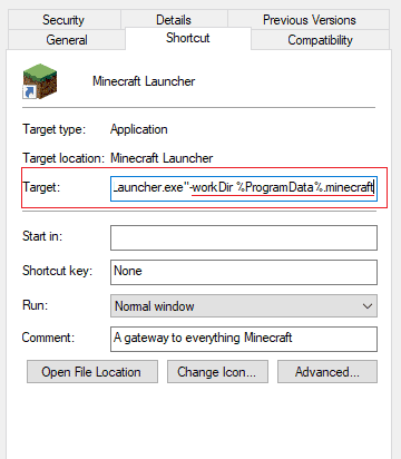 Adjust the Minecraft Launcher's Route