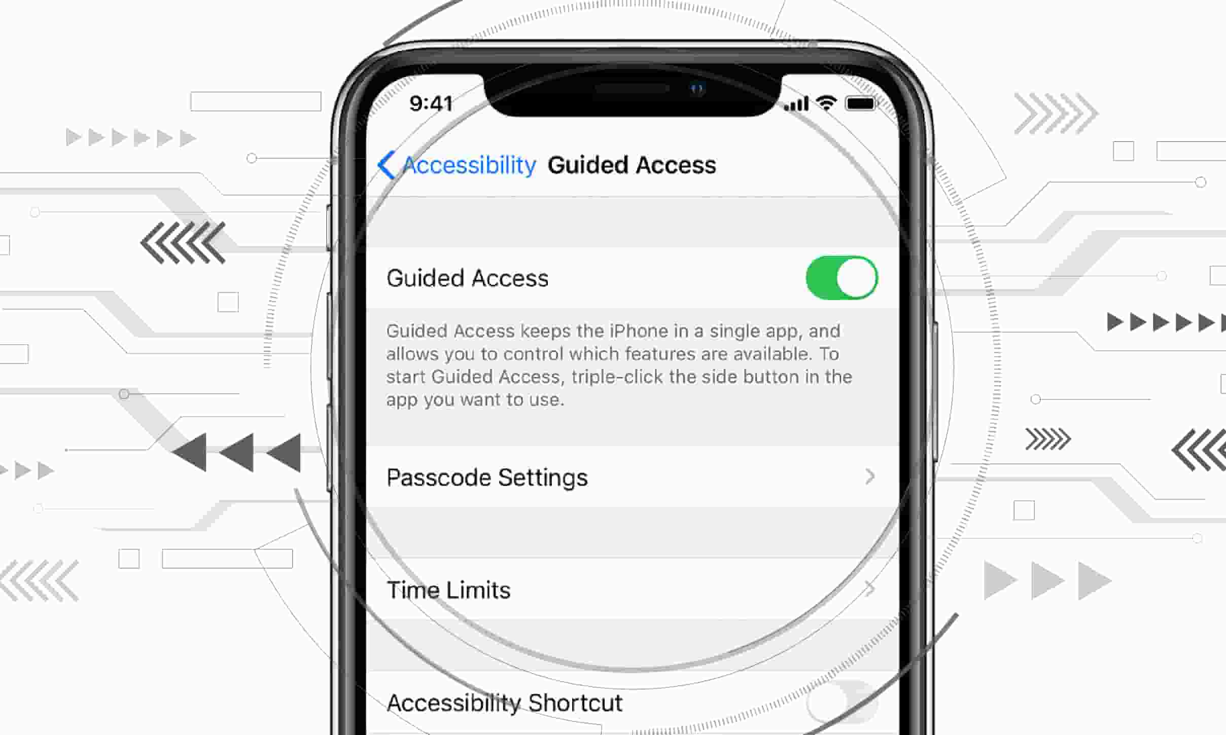 Accessibility > Guided Access > Passcode Settings. 