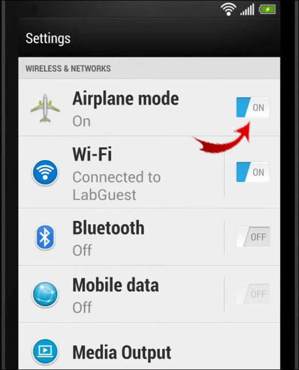 Toggle Airplane Mode or Restart Device