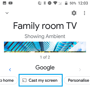 Cast Phone to TV with Google Home Application